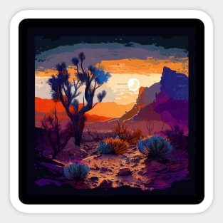 Colorful Desert Joshua Tree Sunset Sticker